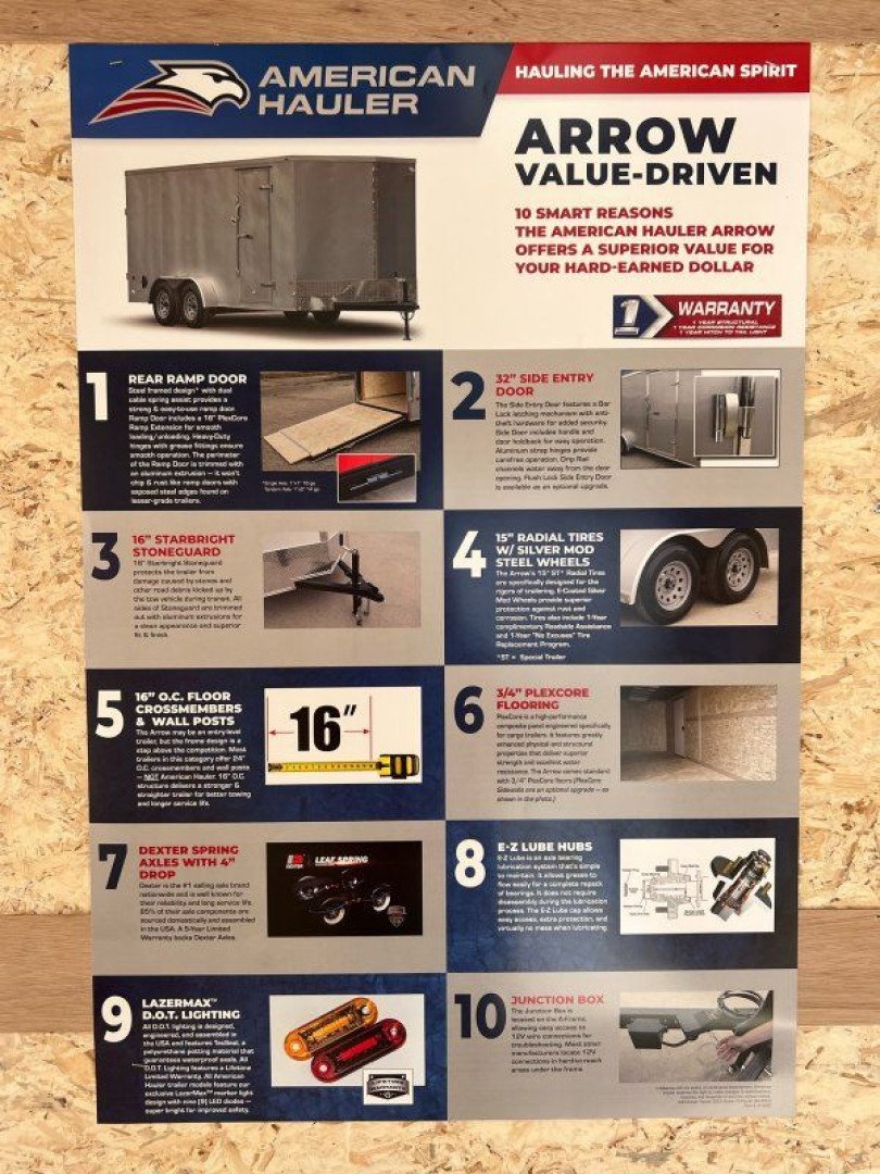 New 2025 American Hauler AR8516T2 8.5'X16' Cargo / Enclosed Trailer