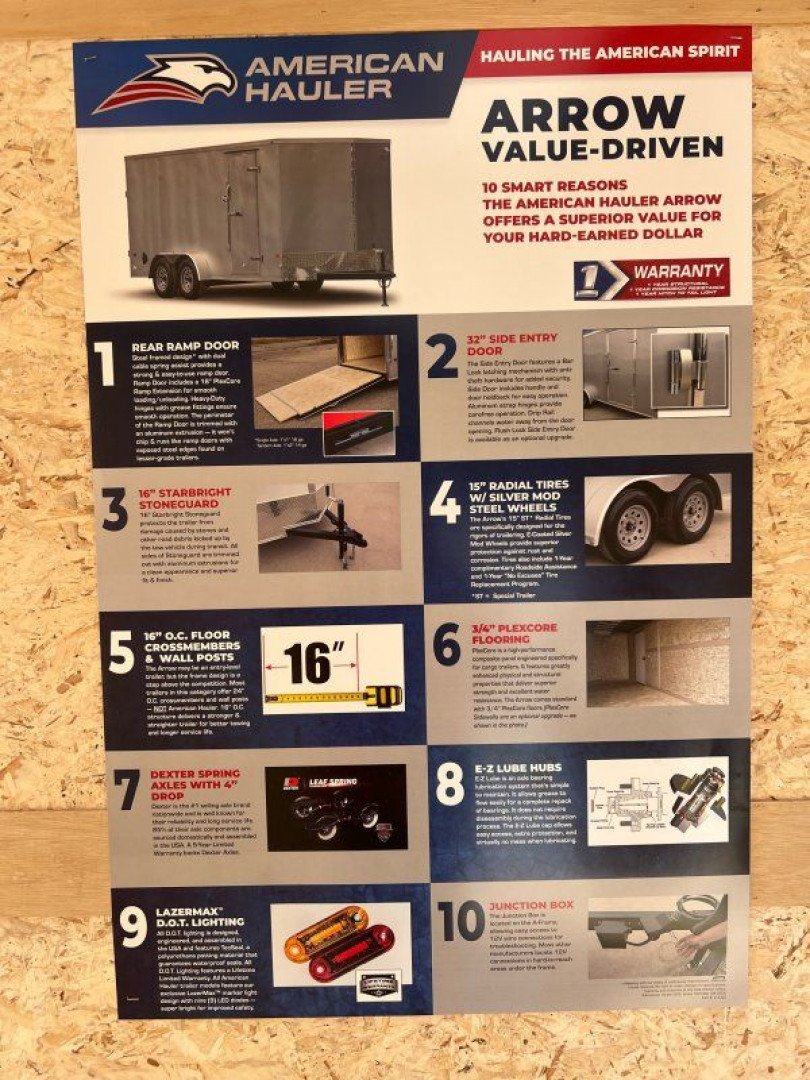 New 2025 American Hauler AR716T2 7'X16' Cargo / Enclosed Trailer