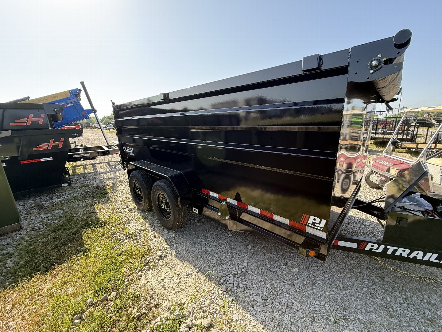 New 2026 PJ Trailers D7142 Dump Trailer 83x14 TA HIGH SIDES (GVW:14000) BLACK