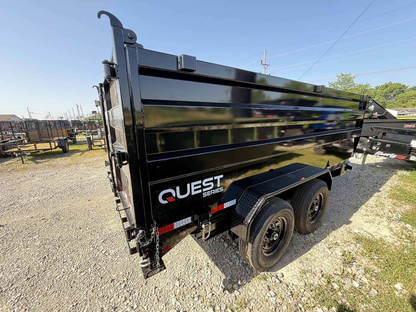 New 2026 PJ Trailers D7142 Dump Trailer 83x14 TA HIGH SIDES (GVW:14000) BLACK