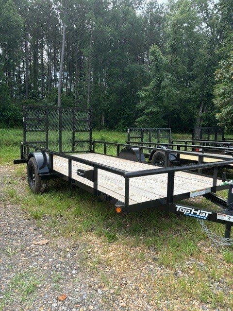 New 2025 Top Hat 77''x14' Single Axle Pipe top Utility Trailer