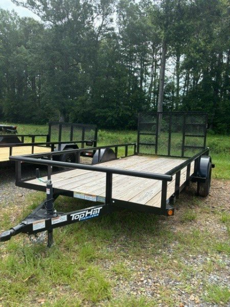 New 2025 Top Hat 77''x14' Single Axle Pipe top Utility Trailer