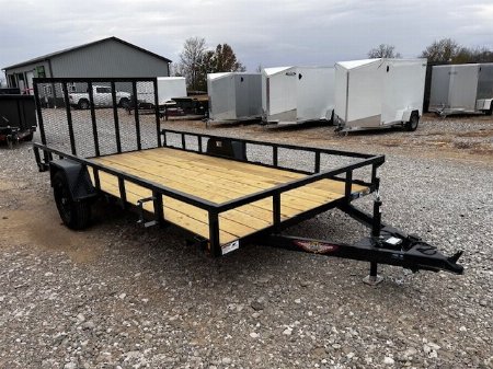 New 2025 H&H Trailers 82 X14' Rail Side 5000k gvwr Utility Trailer w/brakes