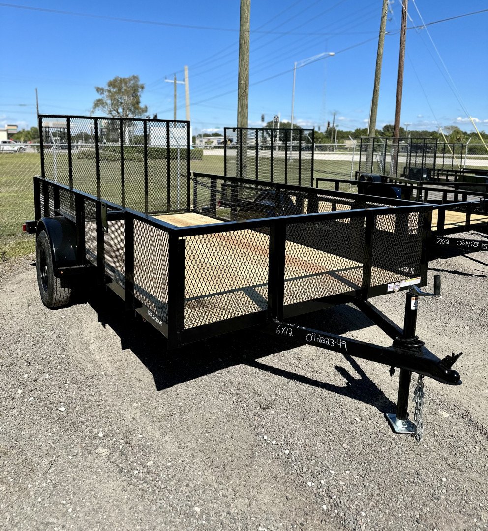 New 2025 - 6.4X12 SA WITH 2FT MESH SIDES Utility Trailer