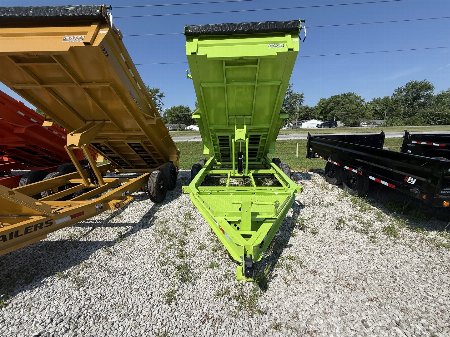 New 2026 PJ Trailer DL142 Dump Trailer 83X14 TA 24  SIDES (GVW:14000) SLIME GREEN