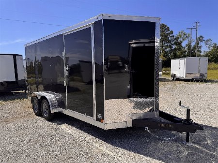 New 2025 Covered Wagon Trailers 7X16 Tandem Axle Enclosed Trailer w/ Blackout Package