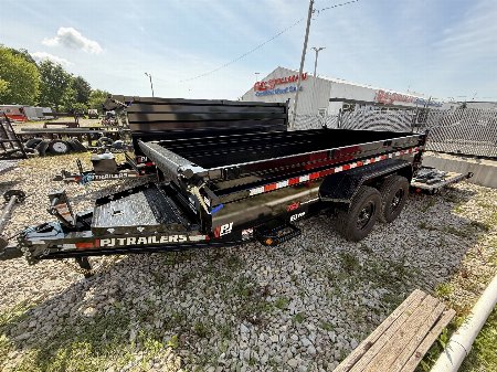 New 2026 PJ Trailer DL142 Dump Trailer 83X14 TA 24" SIDES (GVW:14000)  BLACK