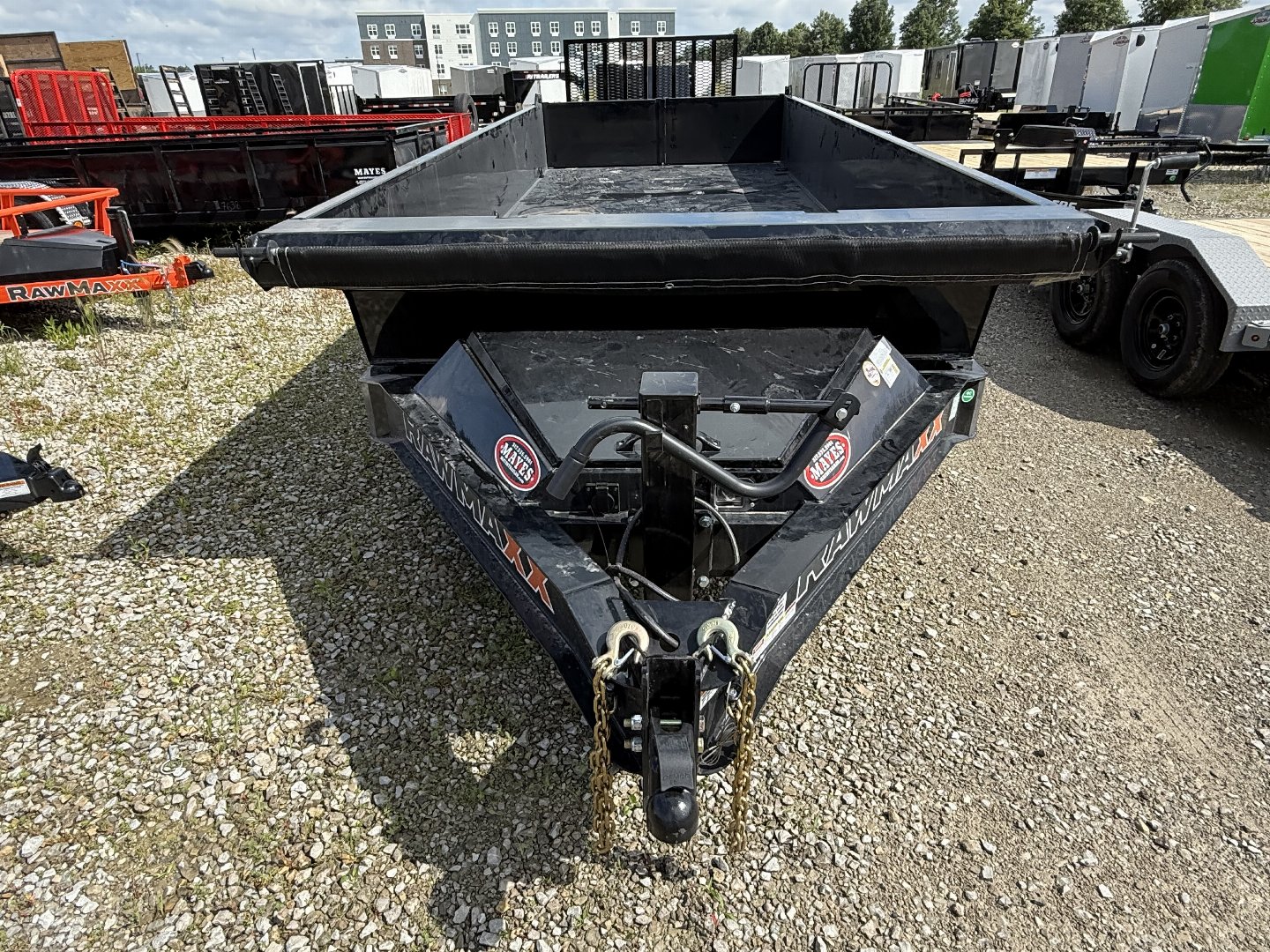 New 2025 Rawmaxx LPX16BP14K Dump Trailer 83x16 TA 22" SIDES (GVW:14000) JET BLACK