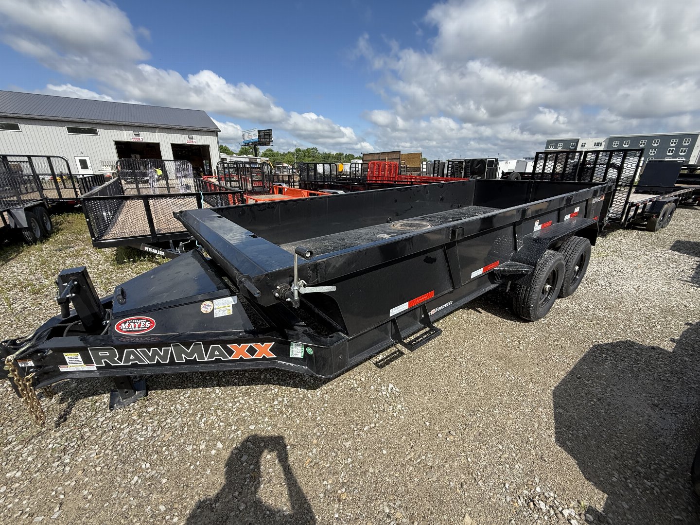 New 2025 Rawmaxx LPX16BP14K Dump Trailer 83x16 TA 22" SIDES (GVW:14000) JET BLACK