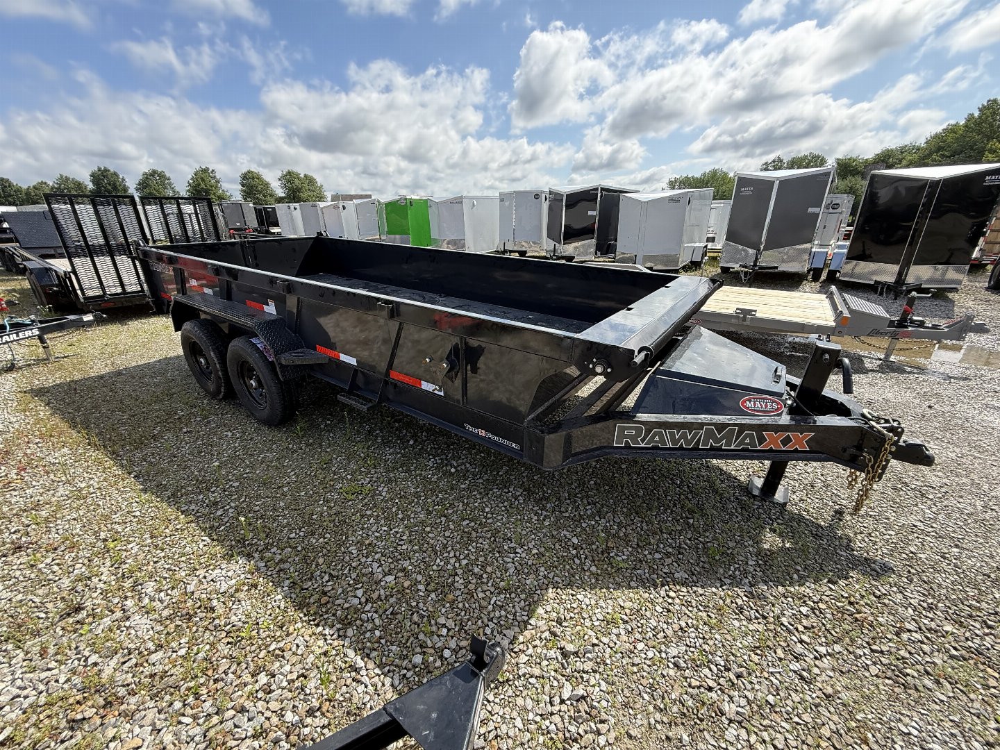 New 2025 Rawmaxx LPX16BP14K Dump Trailer 83x16 TA 22" SIDES (GVW:14000) JET BLACK