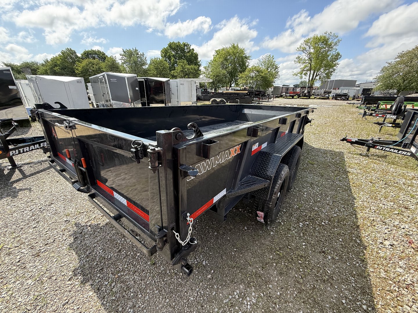 New 2025 Rawmaxx LPX16BP14K Dump Trailer 83x16 TA 22" SIDES (GVW:14000) JET BLACK