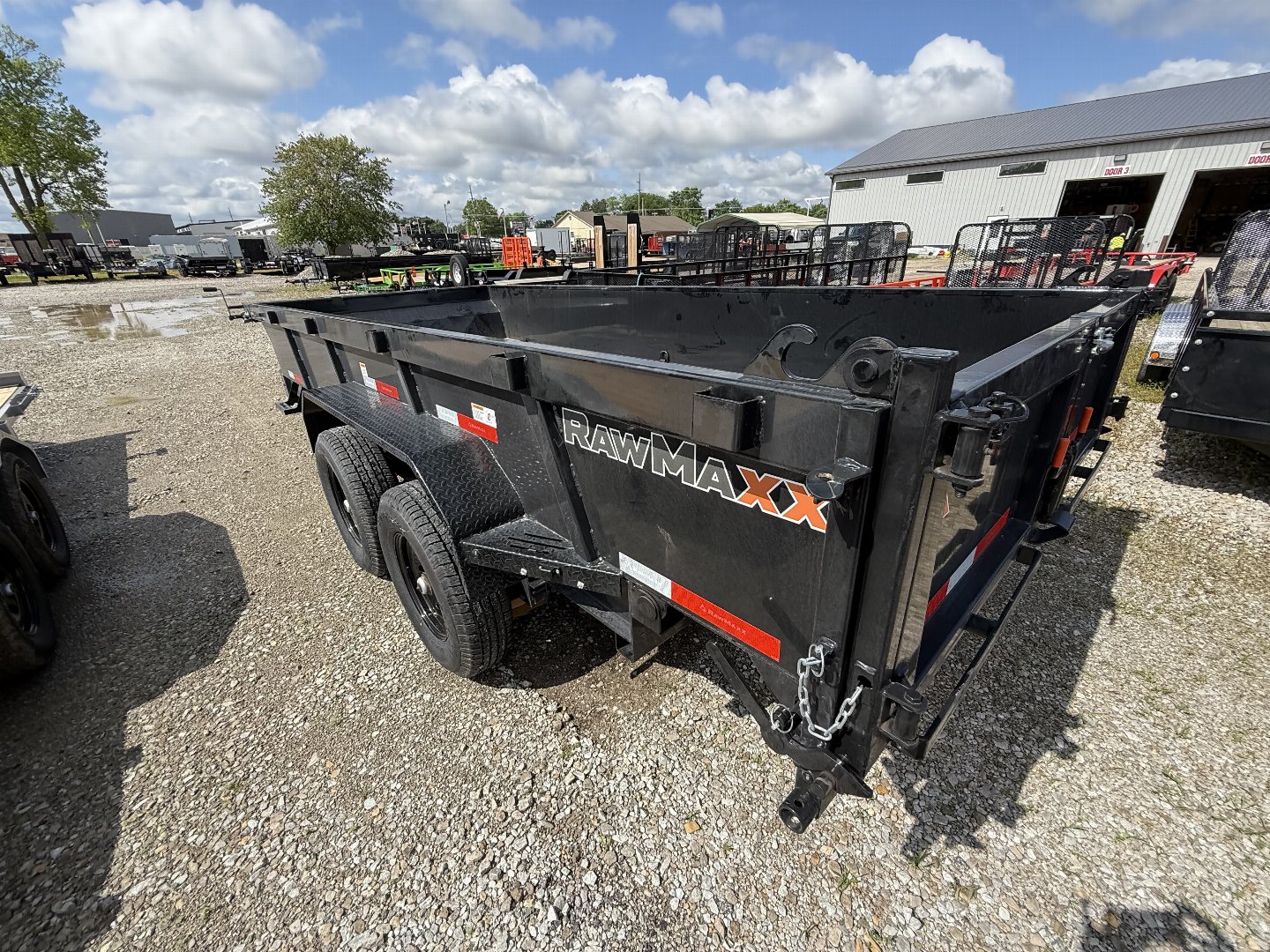 New 2025 Rawmaxx LPX16BP14K Dump Trailer 83x16 TA 22" SIDES (GVW:14000) JET BLACK