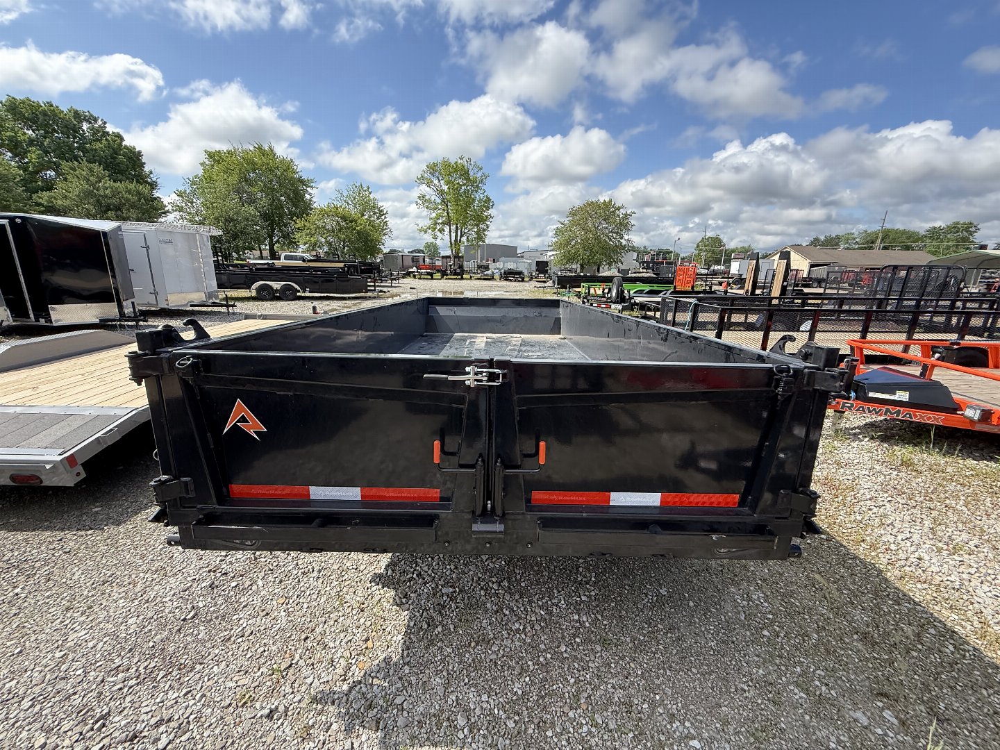 New 2025 Rawmaxx LPX16BP14K Dump Trailer 83x16 TA 22" SIDES (GVW:14000) JET BLACK