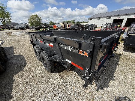 New 2025 Rawmaxx LPX16BP14K Dump Trailer 83x16 TA 22" SIDES (GVW:14000) JET BLACK