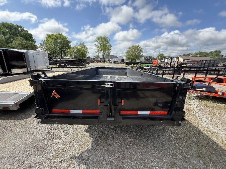 New 2025 Rawmaxx LPX16BP14K Dump Trailer 83x16 TA 22" SIDES (GVW:14000) JET BLACK