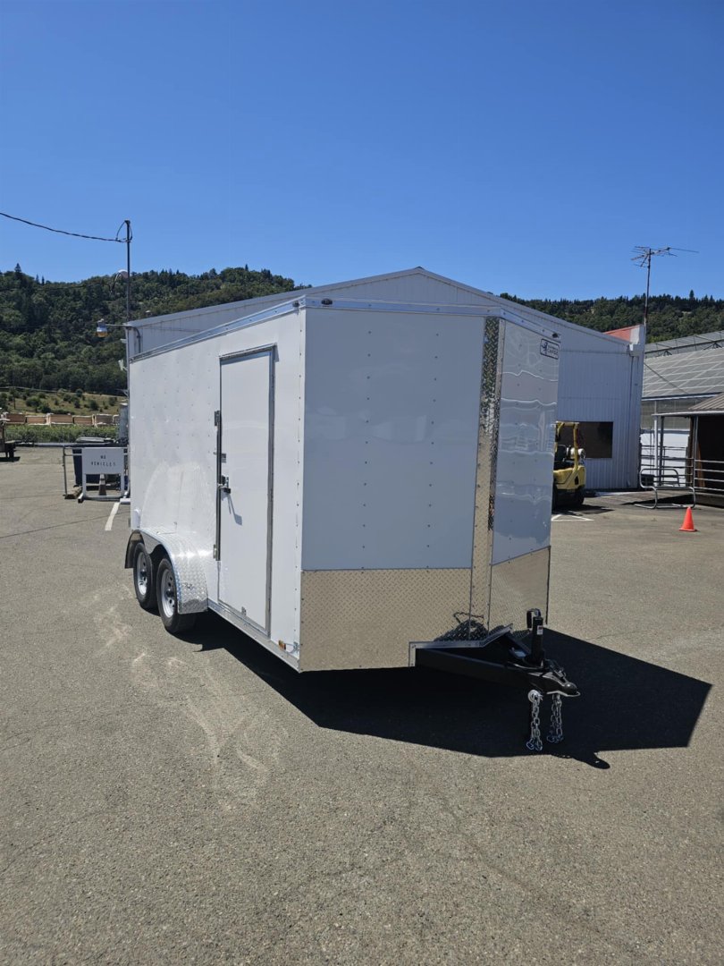 New 2026 CONTINENTAL CARGO VHW714TA2 7x14 Cargo / Enclosed Trailer WHITE