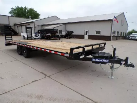 New 2025 SURE-TRAC 8.5X20+3 LP Deckover Beavertail Flatbed Trailer - 155