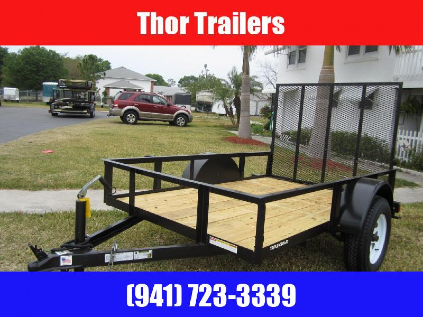 New 2025 Triple Crown Trailers 5X8 SA WITH RAMP Utility Trailer