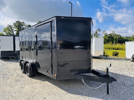 New 2025 Covered Wagon Trailers 7X14 Tandem Axle Enclosed Trailer w/ Blackout Package