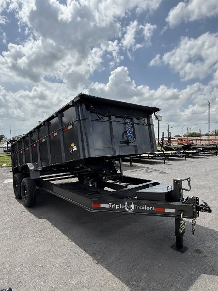 New 2025 Triple R 7x16 3 ft Walls Dump Trailer