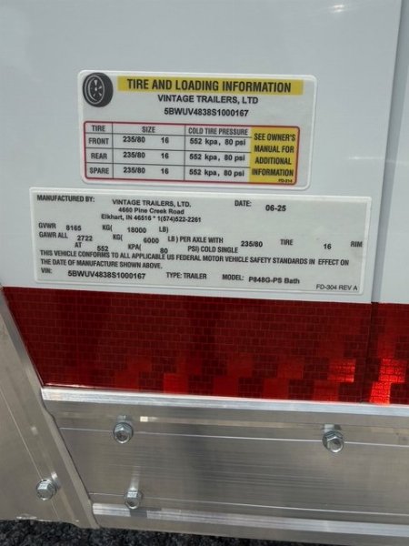 New 2025 VINTAGE 8 X 48 RACE TRAILER WITH BATHROOM