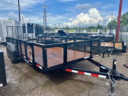 New 2025 Triple Crown Trailers 7X18 TA 10K W/2FT MESH SIDES Utility Trailer