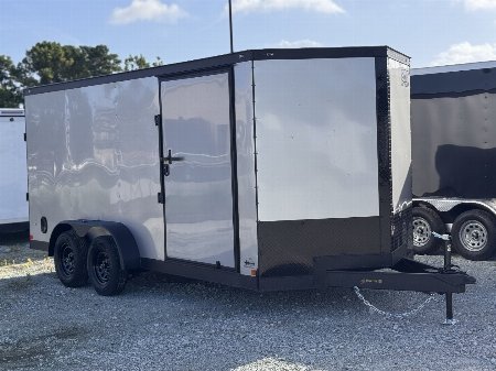 New 2025 Covered Wagon Trailers 7X16 Tandem Axle Enclosed Trailer w/ Blackout Package