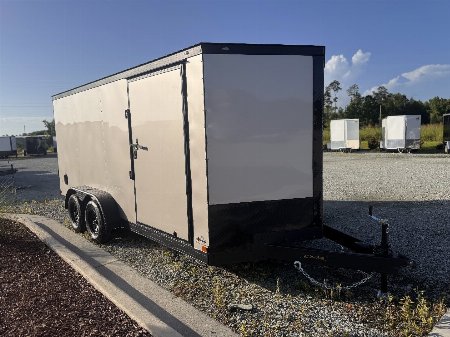 New 2025 Covered Wagon Trailers 7X16 Tandem Axle Enclosed Trailer w/ Blackout Package