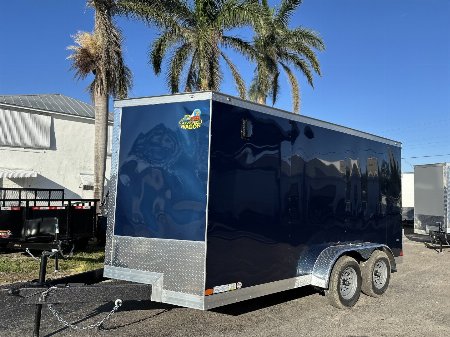 New 2025 Covered Wagon Trailers 7X14 TA BLUE POLYCORE WITH RAMP Cargo / Enclosed Trailer
