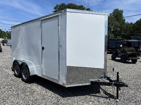 New 2025 Spartan 7x14 Enclosed Trailer, White Exterior, 6'6'' Interior Height, Full Thermoply Ceiling Liner, 16'' On Center Construction Throughout