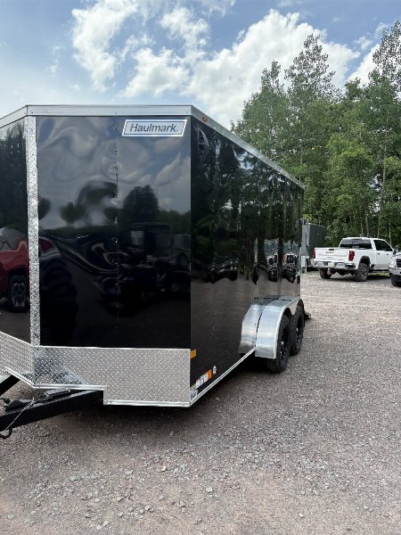 New 2025 Haulmark 7x14 Passport Deluxe Cargo / Enclosed Trailer with Rear Ramp Door