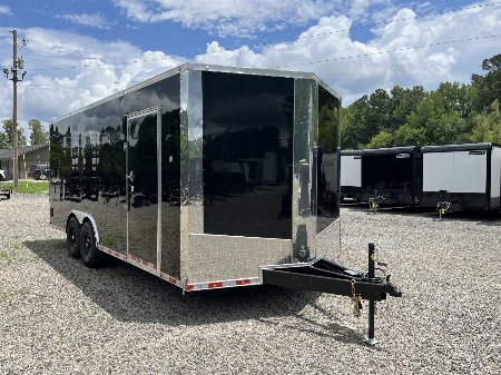 New 2025 SPARTAN 8.5X20 ENCLOSED TRAILER, BLACK POLYCOR, 7' INTERIOR, 60  TRIPLE TUBE TONGUE, 14K GVWR