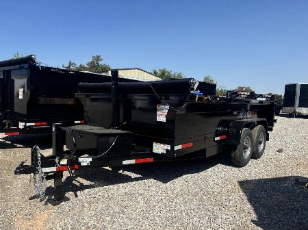 New 2025 TEXAS PRIDE TRAILERS DT7X14X2 Dump Trailer UPGRADES- 10K AXLES -12in CENTERS-3/16 TARP- SPARE