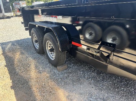 New 2025 TEXAS PRIDE TRAILERS DT7X14X2 Dump Trailer UPGRADES- 10K AXLES -12in CENTERS-3/16 TARP- SPARE