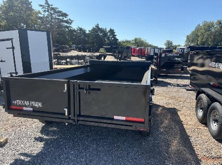 New 2025 TEXAS PRIDE TRAILERS DT7X14X2 Dump Trailer UPGRADES- 10K AXLES -12in CENTERS-3/16 TARP- SPARE