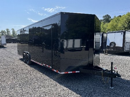 New 2025 Spartan Cargo 8.5x24 Enclosed Trailer, Black PolyCor With Black Trim, BIG PKG, 14K GVWR, 7' Interior, 60  Triple Tube Tongue, Heavy Duty Rear Ramp Door