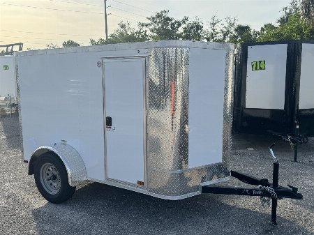 New 2025 Arising 5X10 SINGLE AXLE 2990 LB GVWR Cargo / Enclosed Trailer 5FT INTERIOR HEIGHT, REAR RAMP DOOR, SIDE DOOR, NO ROOF VENT, 2 SIDE VENTS SO IT FITS IN YOUR GARAGE