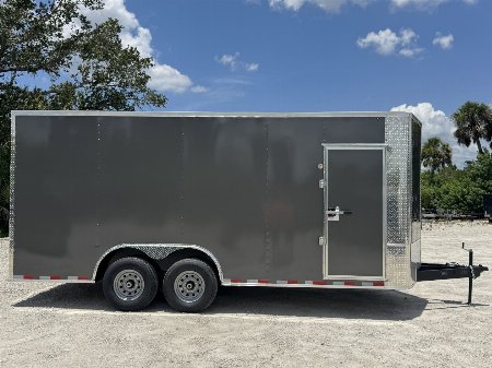 New 2025 Arising 8.5X18 TANDEM AXLE 14000 LB GVWR Cargo / Enclosed Trailer 7'6  INTERIOR HEIGHT, COMPOSITE EXTERIOR, DOUBLE FLOOR, E-TRAC, 8 D RINGS,12  ON CENTER FLOOR/WALLS,