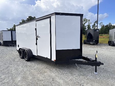 New 2025 Covered Wagon Trailers 7X16 Tandem Axle Enclosed Trailer w/ Blackout Package