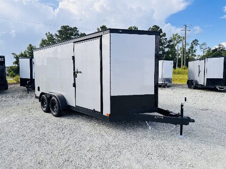 New 2025 Covered Wagon Trailers 7X16 Tandem Axle Enclosed Trailer w/ Blackout Package