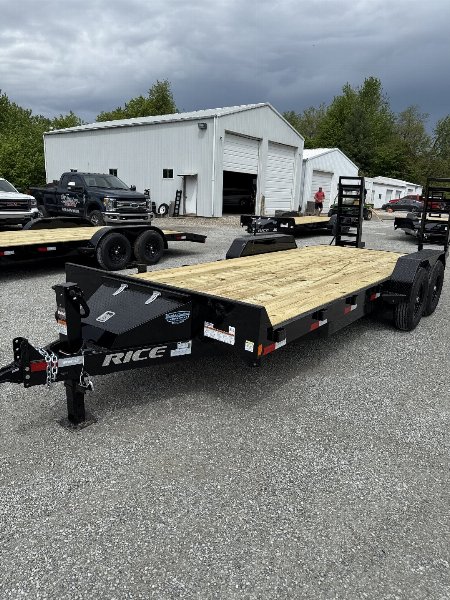 New 2025 Rice Trailers 14K 20' Equipment Trailer Fold Up Ramps