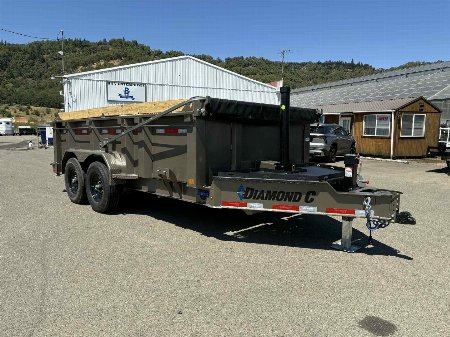 New 2025 Diamond C LPT207 82X14 LOW PROFILE 14K DUMP TRAILER 32  SIDES METALLIC MOCHA