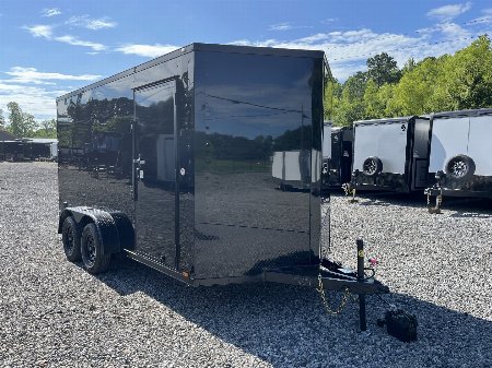 New 2025 Spartan Cargo 7x14 Enclosed Trailer, Black PolyCor With Black Trim, 7' Interior, 54  Triple Tube Tongue, 7K GVWR, 1-Piece ALX Roof
