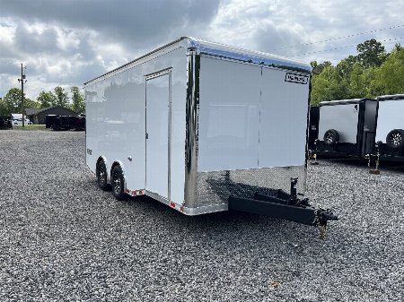New 2025 HAULMARK EDGE 20' Race Trailer With NEW Premium Escape Door, White PolyCor, 12K GVWR, 7'4  Interior, 96  Wide Rear Door Opening