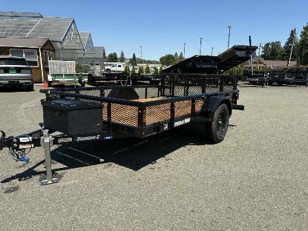 New 2025 Diamond C Trailers PSA135 77  X 10' Utility Trailer ONYX BLACK