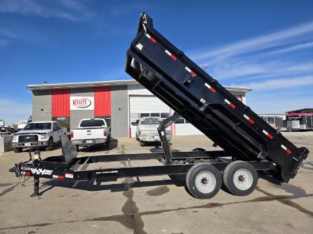 Used 2025 H and H Trailer 83 x 16 Scissor I-Beam Dump Bumper Pull 16K