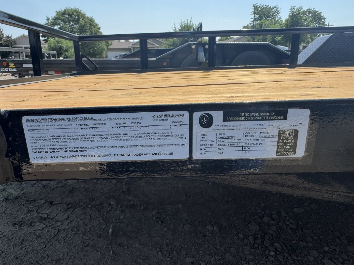 New 2025 Load Trail 7-16 Tandem Axle Ramp Gate Utility 7K GVWR