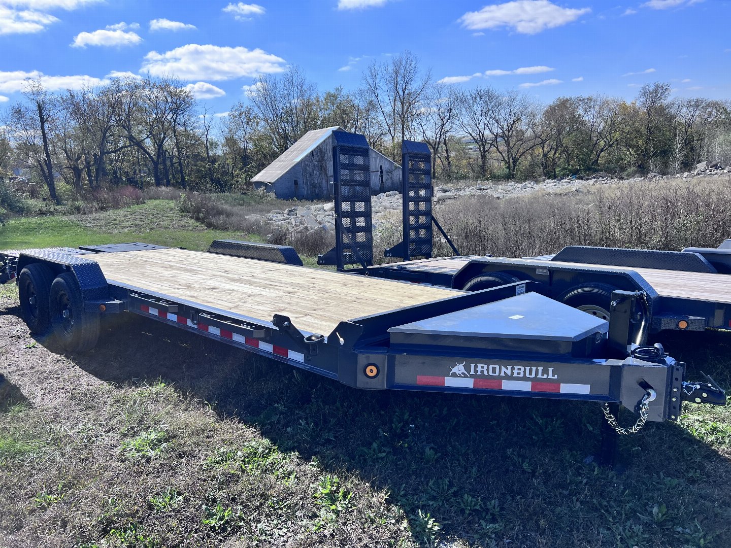 New 2023 IRON BULL 83X22 EQUIPMENT TRAILER W/IBEAM FRAME AND TOOL BOX