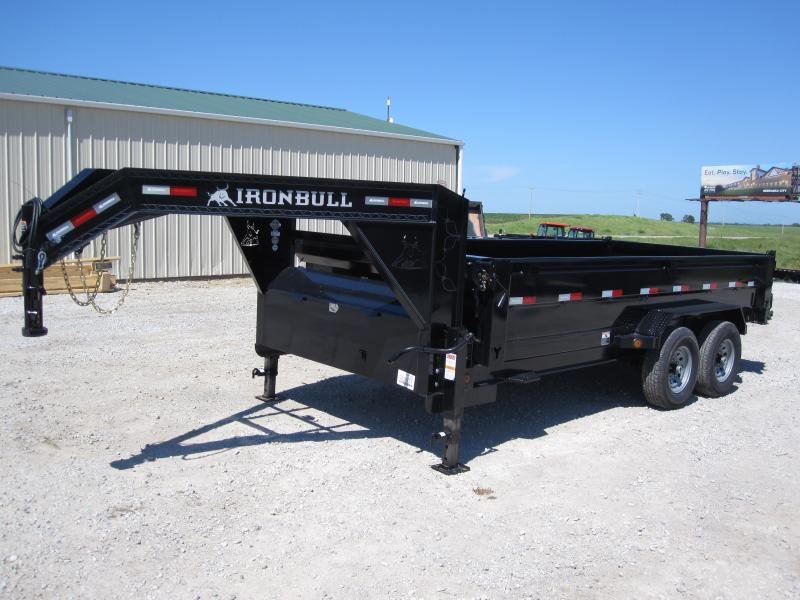New 2024 IRON BULL 83x16 DTG Gooseneck Dump Trailer Palmyra Nebraska