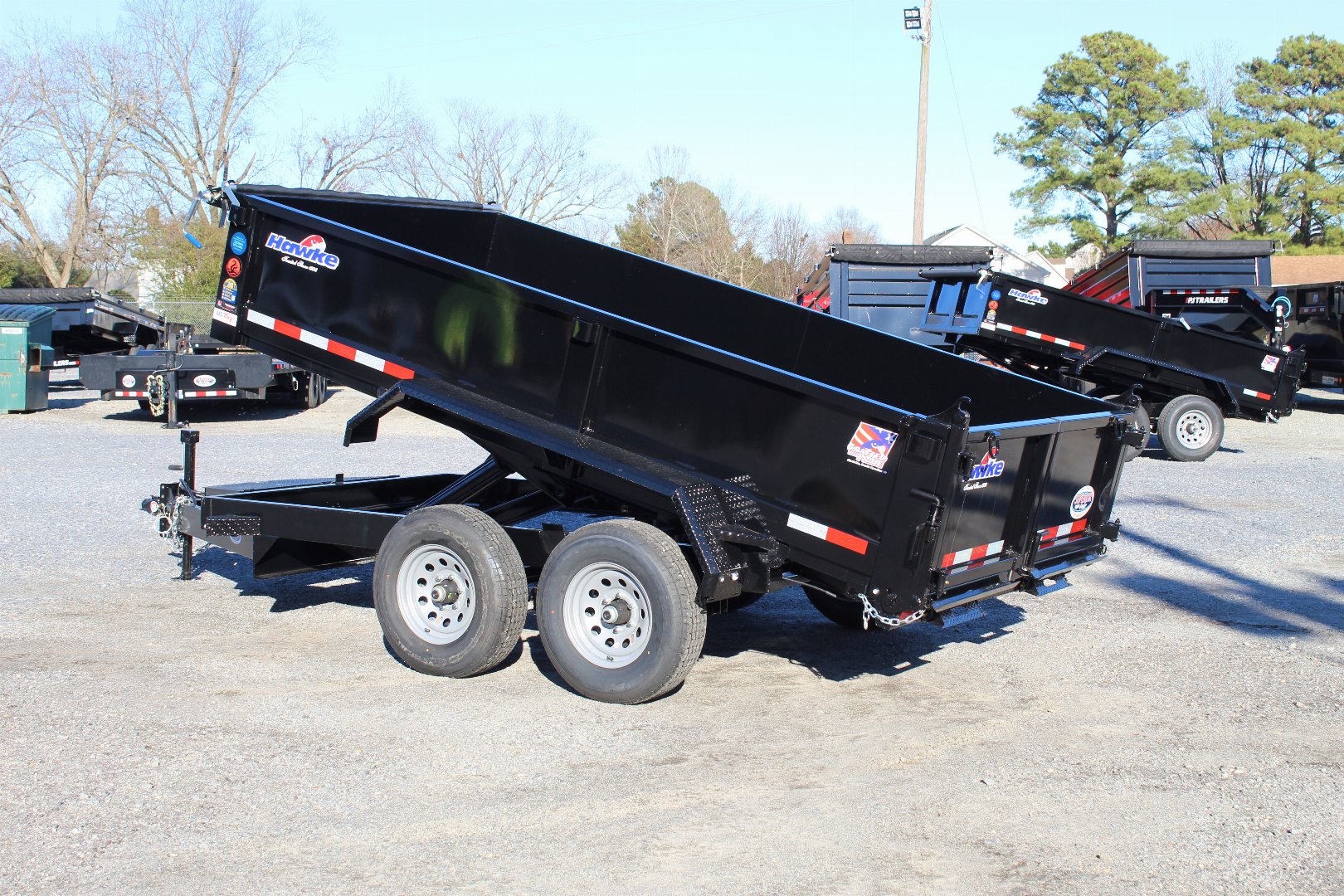 New 2024 HAWKE TRAILERS 6X12 10K Dump w/ Spreader Gate Ramps and Tarp